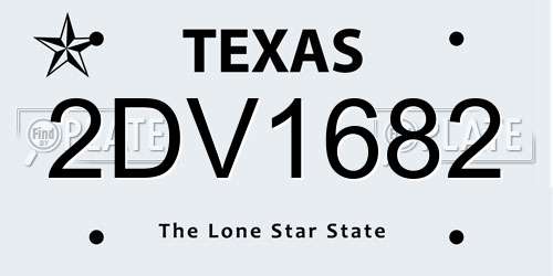 2DV1682 Texas License Plate