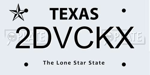 2DVCKX Texas License Plate