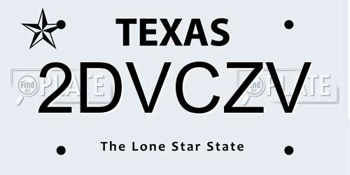2DVCZV Texas License Plate