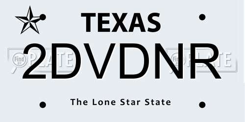 2DVDNR Texas License Plate