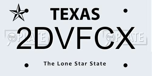 2DVFCX Texas License Plate