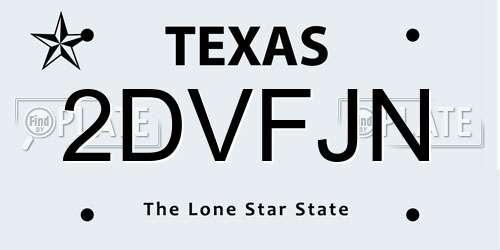2DVFJN Texas License Plate