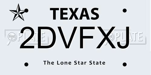2DVFXJ Texas License Plate