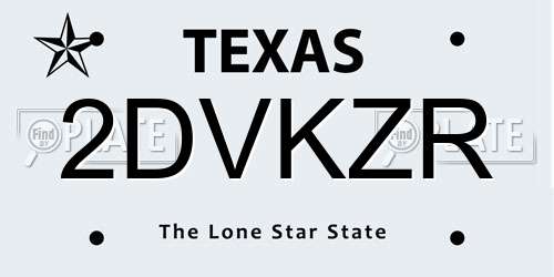 2DVKZR Texas License Plate