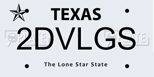 2DVLGS Texas License Plate
