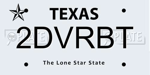 2DVRBT Texas License Plate