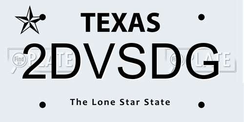2DVSDG Texas License Plate