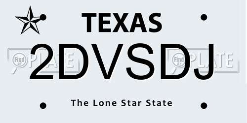 2DVSDJ Texas License Plate