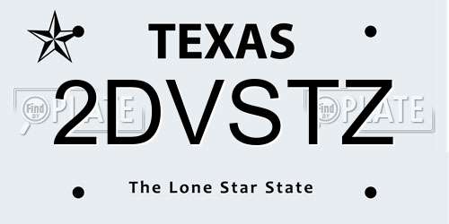 2DVSTZ Texas License Plate