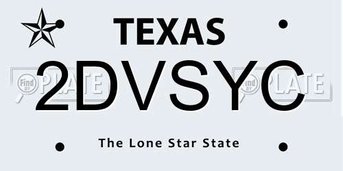 2DVSYC Texas License Plate