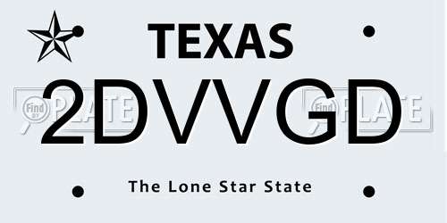 2DVVGD Texas License Plate