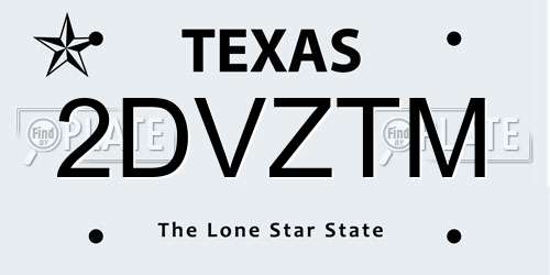 2DVZTM Texas License Plate