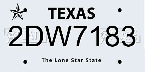 2DW7183 Texas License Plate