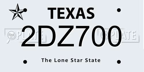 2DZ700 Texas License Plate