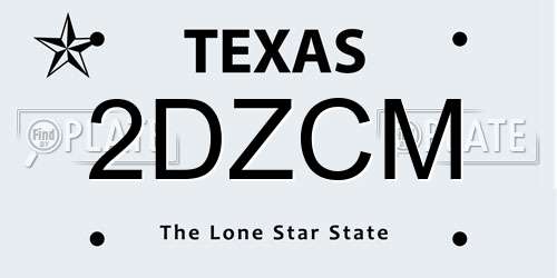 2DZCM Texas License Plate