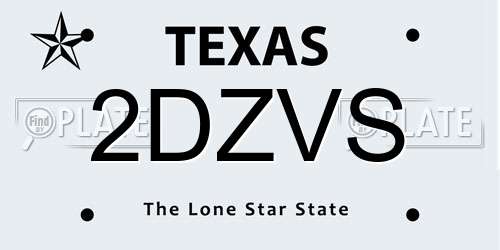 2DZVS Texas License Plate