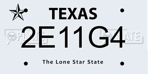 2E11G4 Texas License Plate