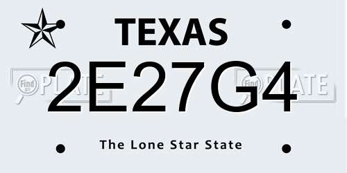 2E27G4 Texas License Plate