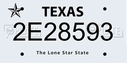 2E28593 Texas License Plate