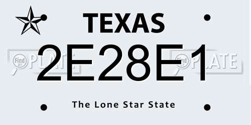 2E28E1 Texas License Plate