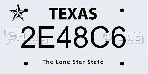 2E48C6 Texas License Plate