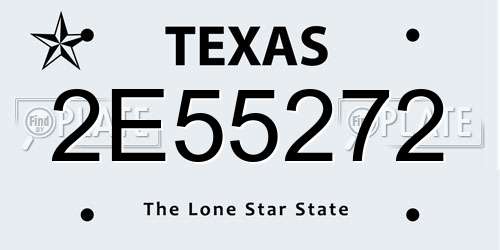 2E55272 Texas License Plate
