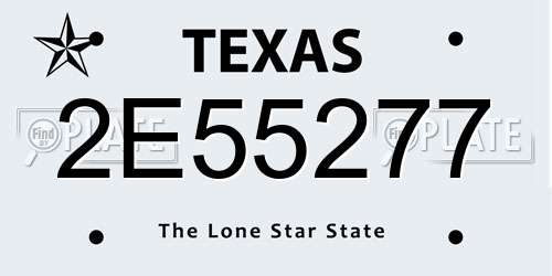 2E55277 Texas License Plate