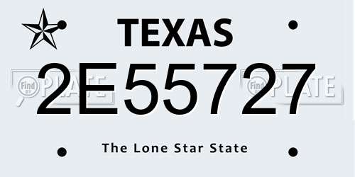 2E55727 Texas License Plate