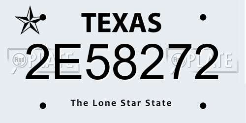 2E58272 Texas License Plate