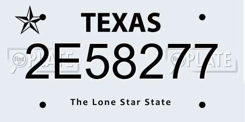 2E58277 Texas License Plate