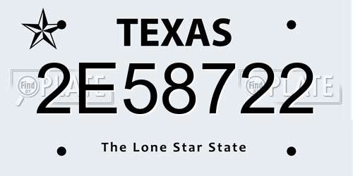 2E58722 Texas License Plate