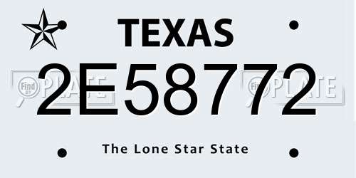 2E58772 Texas License Plate