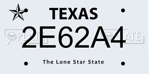 2E62A4 Texas License Plate