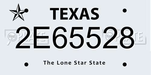 2E65528 Texas License Plate