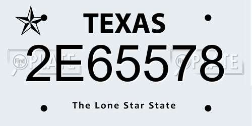 2E65578 Texas License Plate