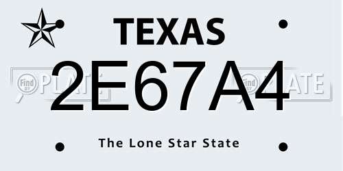 2E67A4 Texas License Plate