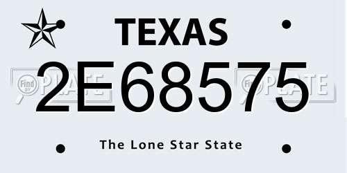 2E68575 Texas License Plate