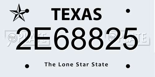 2E68825 Texas License Plate