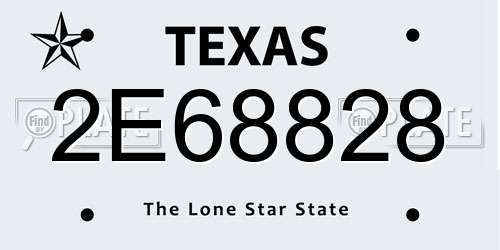2E68828 Texas License Plate