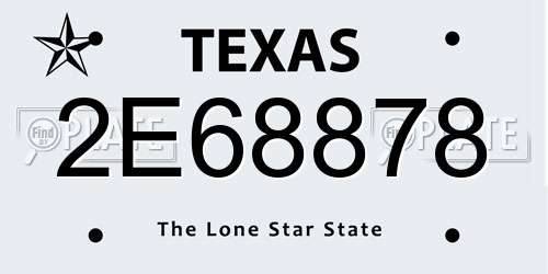 2E68878 Texas License Plate