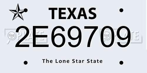 2E69709 Texas License Plate