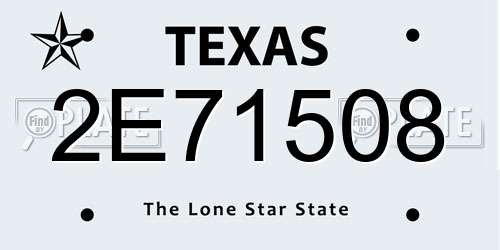 2E71508 Texas License Plate