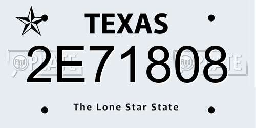 2E71808 Texas License Plate