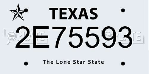 2E75593 Texas License Plate
