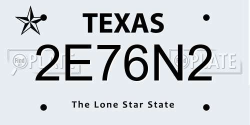 2E76N2 Texas License Plate