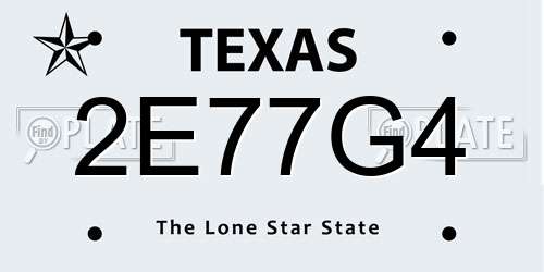 2E77G4 Texas License Plate