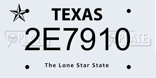 2E7910 Texas License Plate