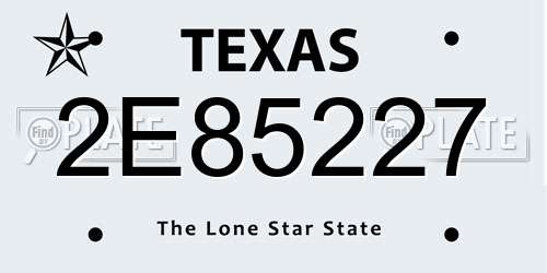2E85227 Texas License Plate