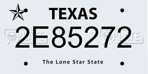 2E85272 Texas License Plate