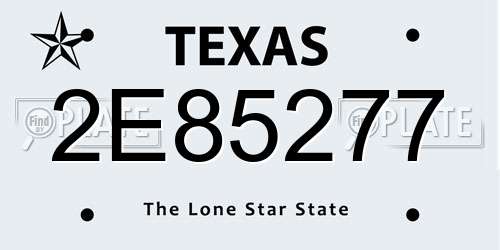 2E85277 Texas License Plate